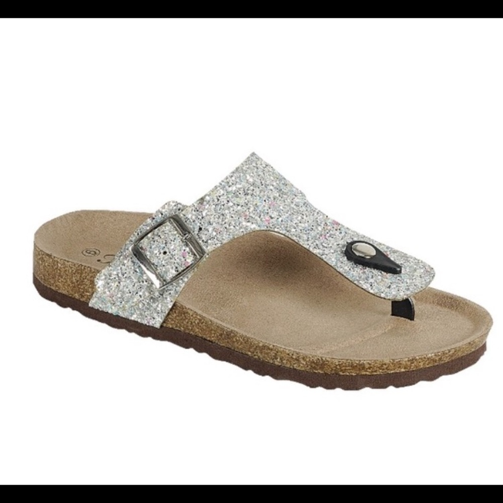 Silver glitter sandals